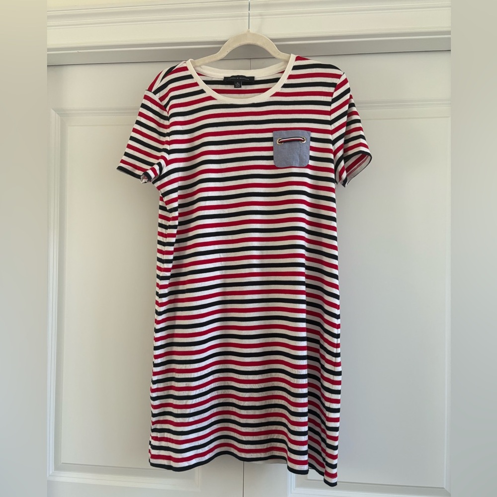 Tommy Hilfiger Striped Mini Dress - Red, Navy, White. Fits like a large.